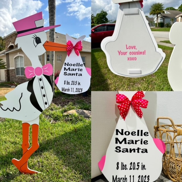 Stork yard sign rental – Land O’Lakes, FL